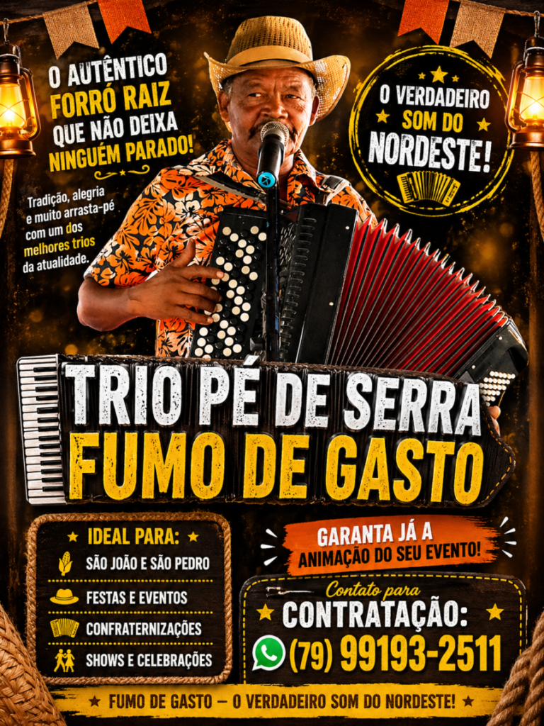 Forró raiz mantém tradição viva com o Trio Pé de Serra Fumo de Gasto