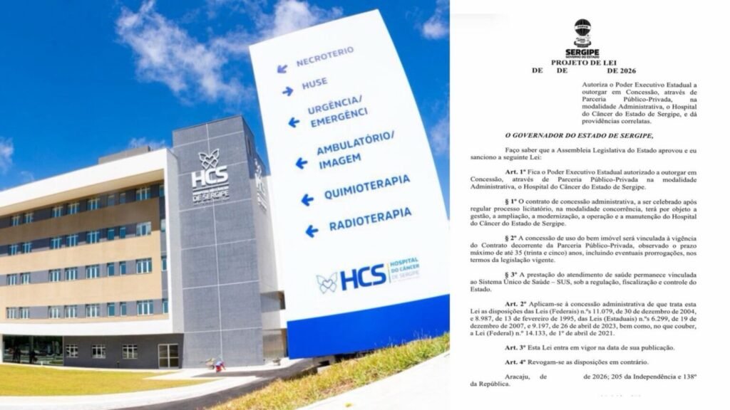 Governo de Sergipe propõe privatização do Hospital do Câncer; votação acontece hoje