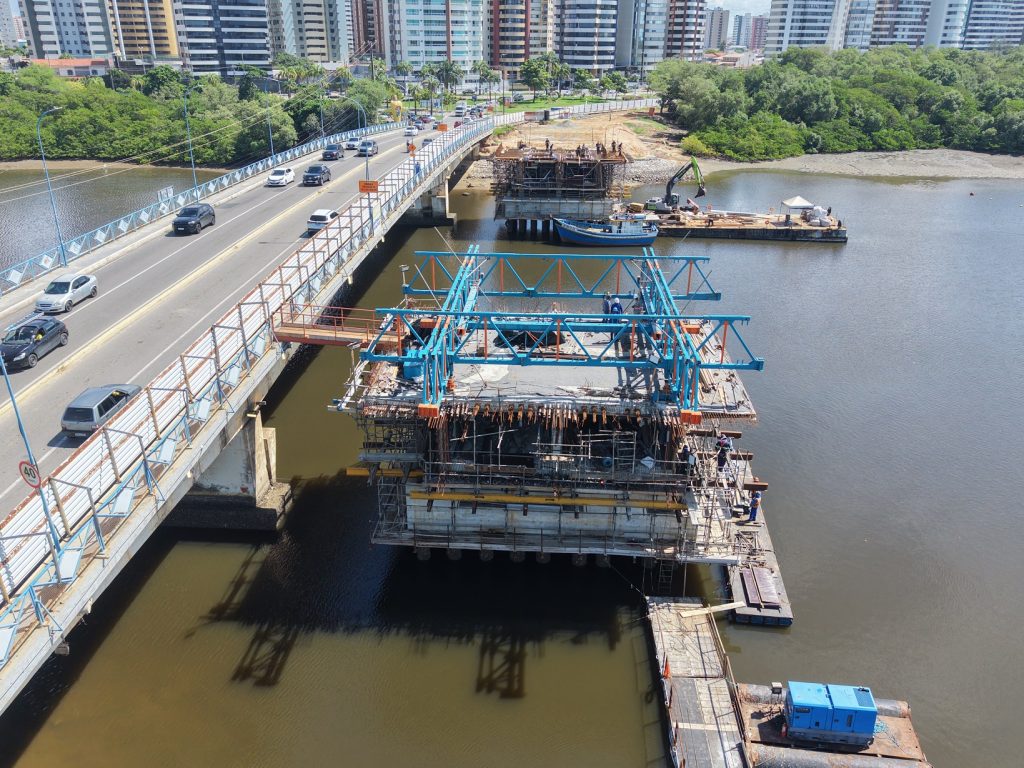 Obra de duplicação da Ponte Godofredo Diniz avança e altera trânsito a partir de 4 de junho