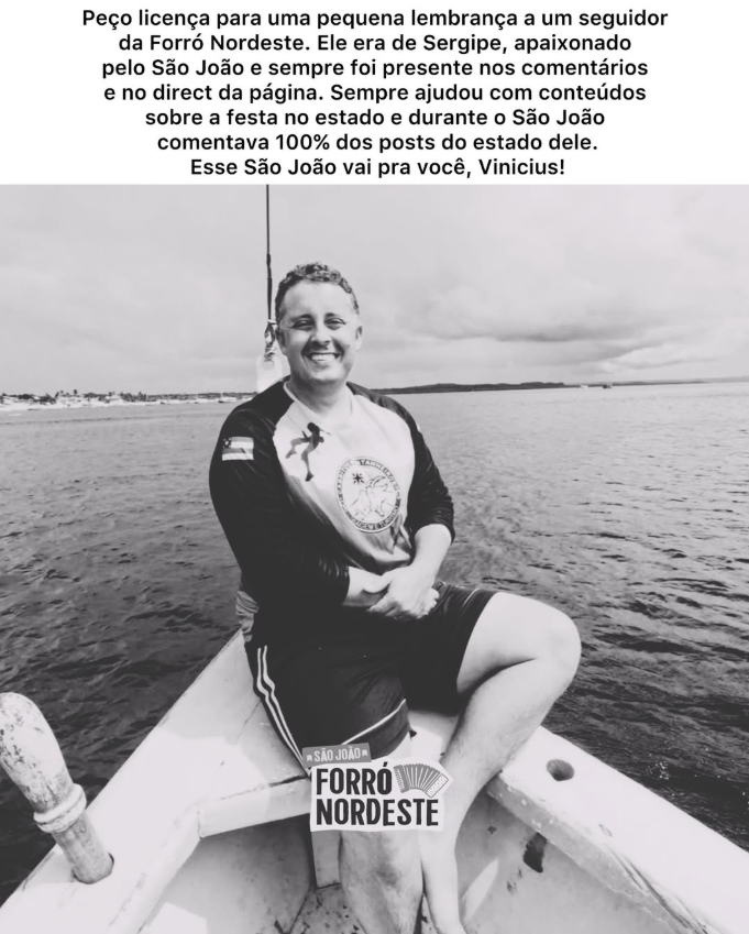 Página Forró Nordeste homenageia guia sergipano que faleceu em tragédia