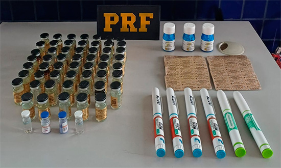 PRF flagra contrabando com remédios ilegais e anabolizantes na BR-101