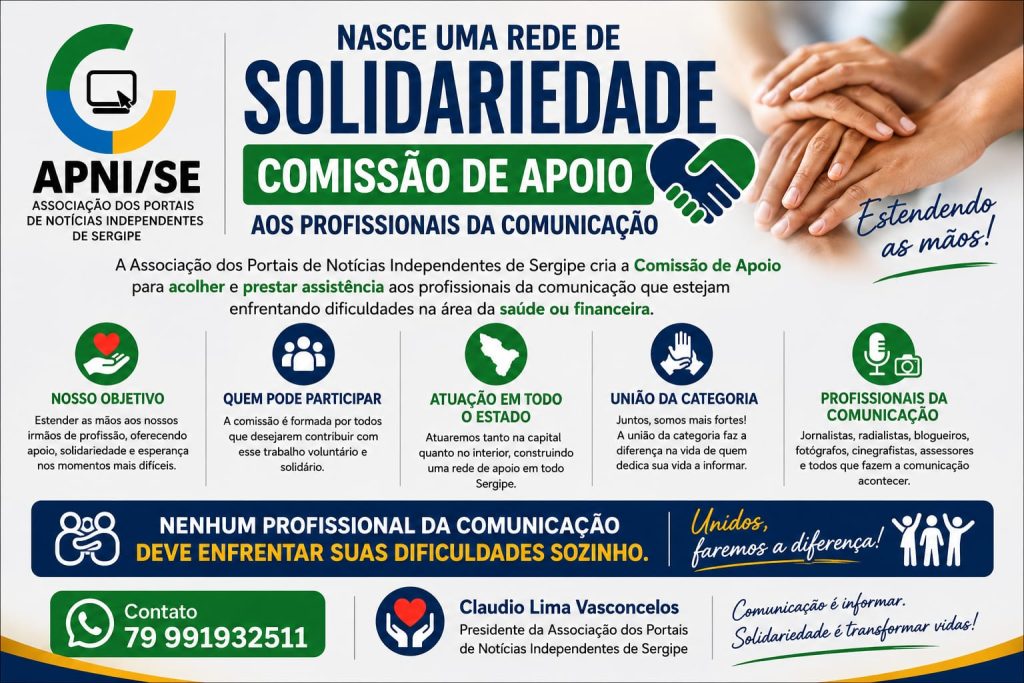 Solidariedade que salva: Associação de Portais de Notícias de Sergipe cria comissão para amparar profissionais da comunicação