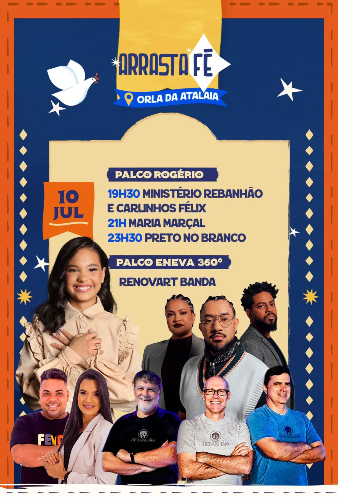 Programacao Arrasta Fe - 10 de julho