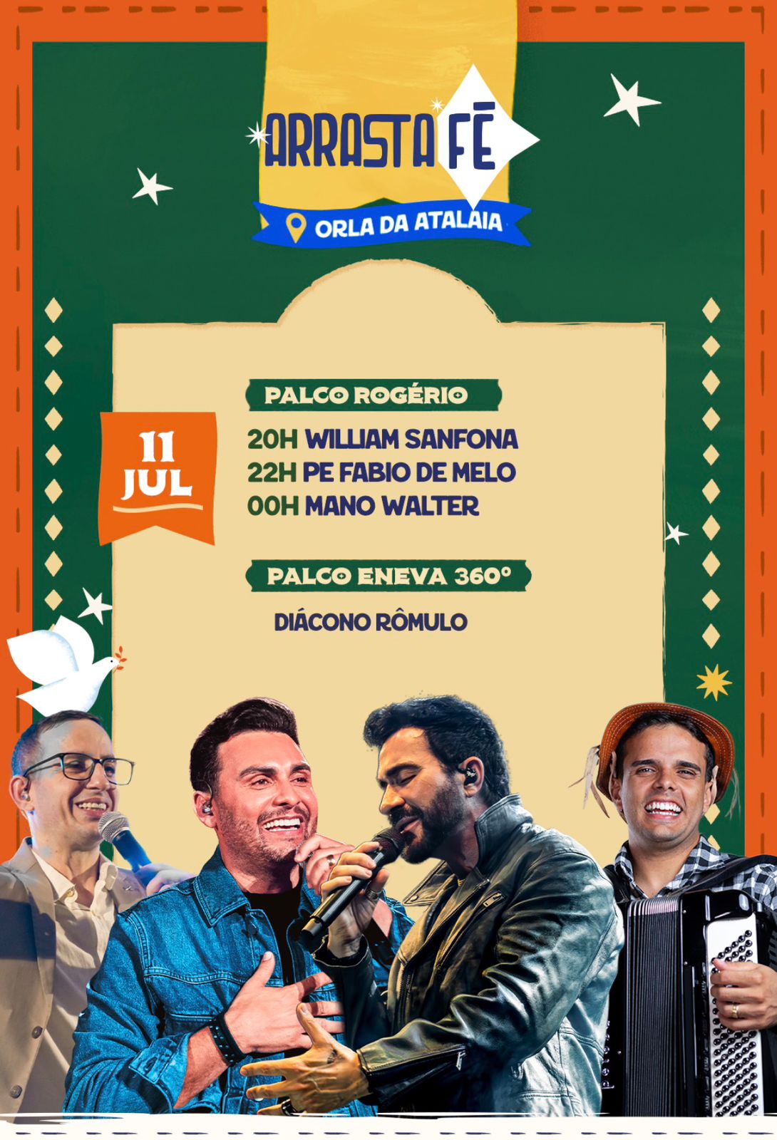 Programacao Arrasta Fe - 11 de julho