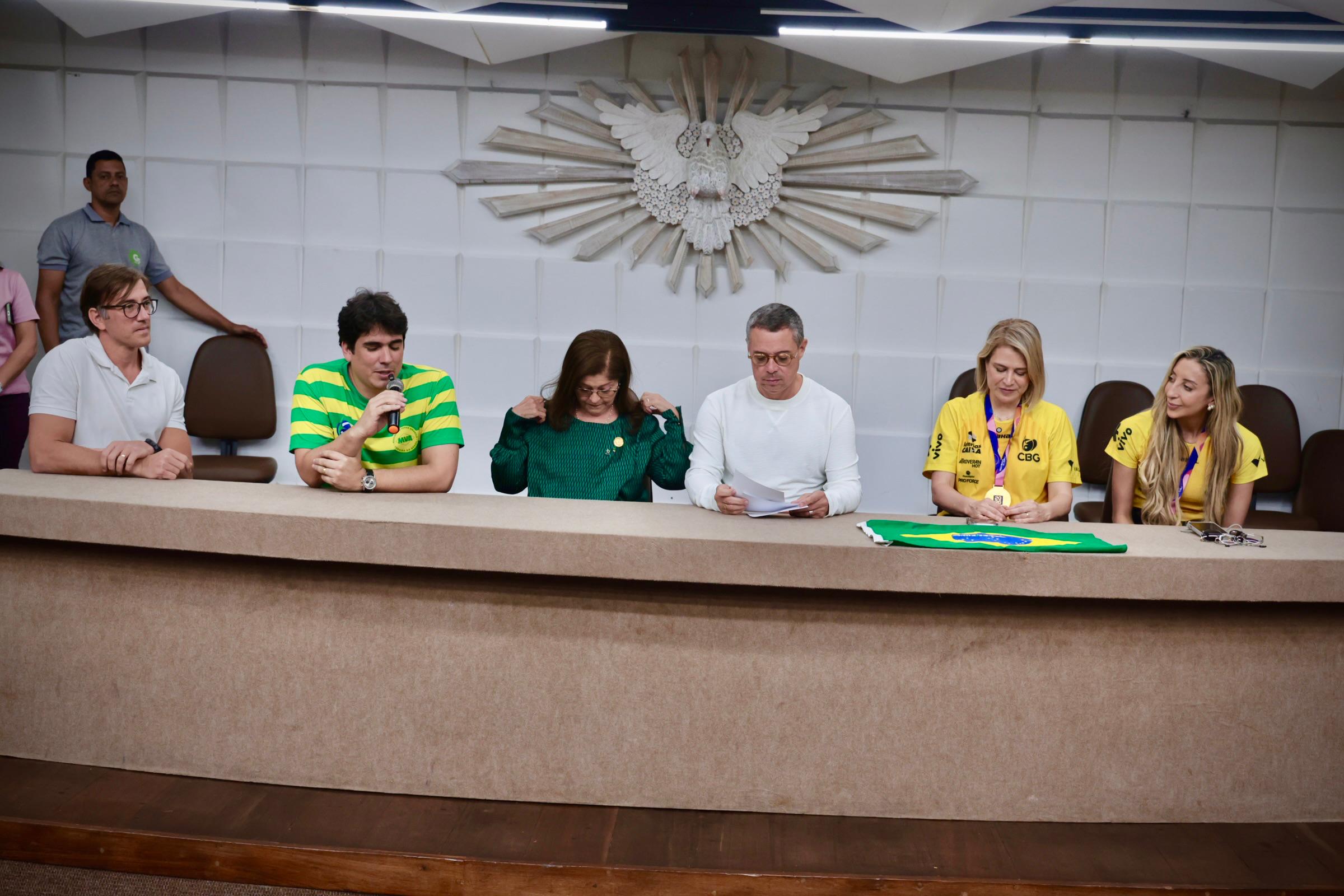 Seleção Brasileira de Ginástica Rítmica recebida no Palácio dos Despachos