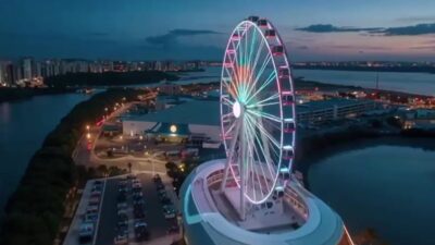 Imagem do projeto da roda-gigante panorâmica divulgada pela campanha de Fábio Mitidieri