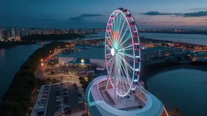 Imagem do projeto da roda-gigante panorâmica divulgada pela campanha de Fábio Mitidieri