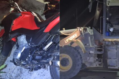 Motociclista morre ao bater em carregadeira na SE-325 em Nossa Senhora da Glória