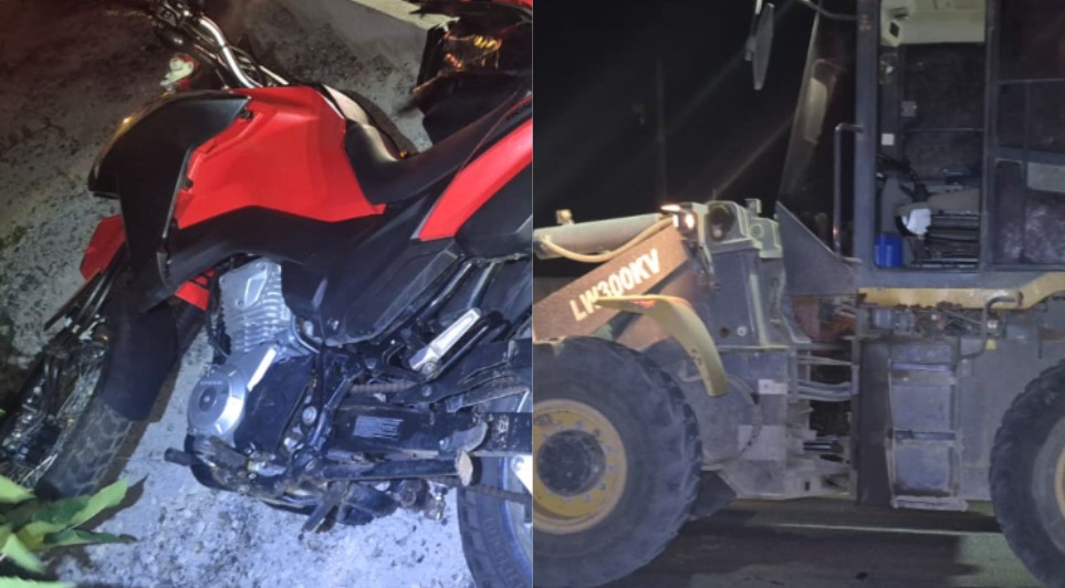 Motociclista morre ao bater em carregadeira na SE-325 em Nossa Senhora da Glória